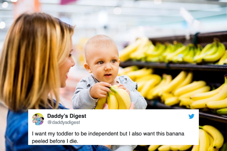 funny parenting tweet banana