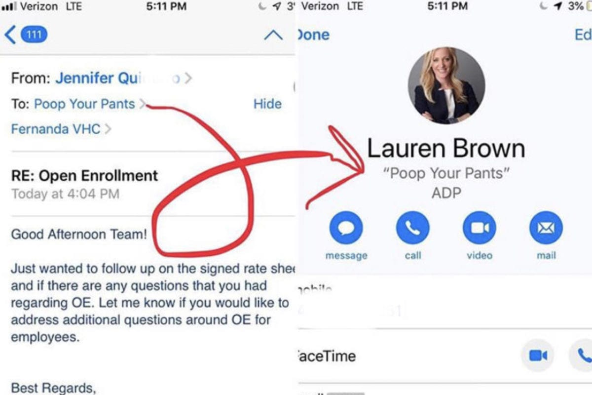 Girl Asks Siri to Change Her Mom's iPhone Contact Name to 'Poop Your Pants,' Hilarious Chaos Ensues | "In case you're wondering how my career is progressing..."