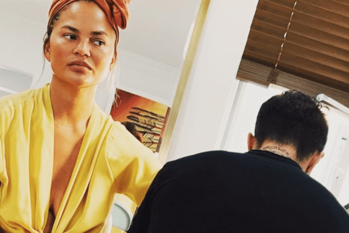 mom chrissy teigen shows off new tattoo she got in honor of her children, husband, and parents