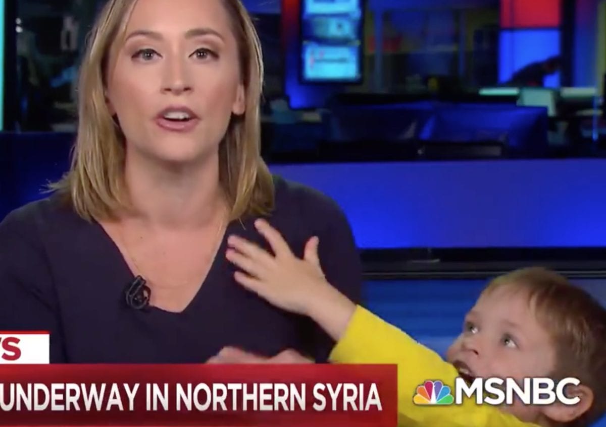 NBC News Reporter Trying to Break News About Airstrikes in Syria Is Interrupted by Her Son Live On-Air