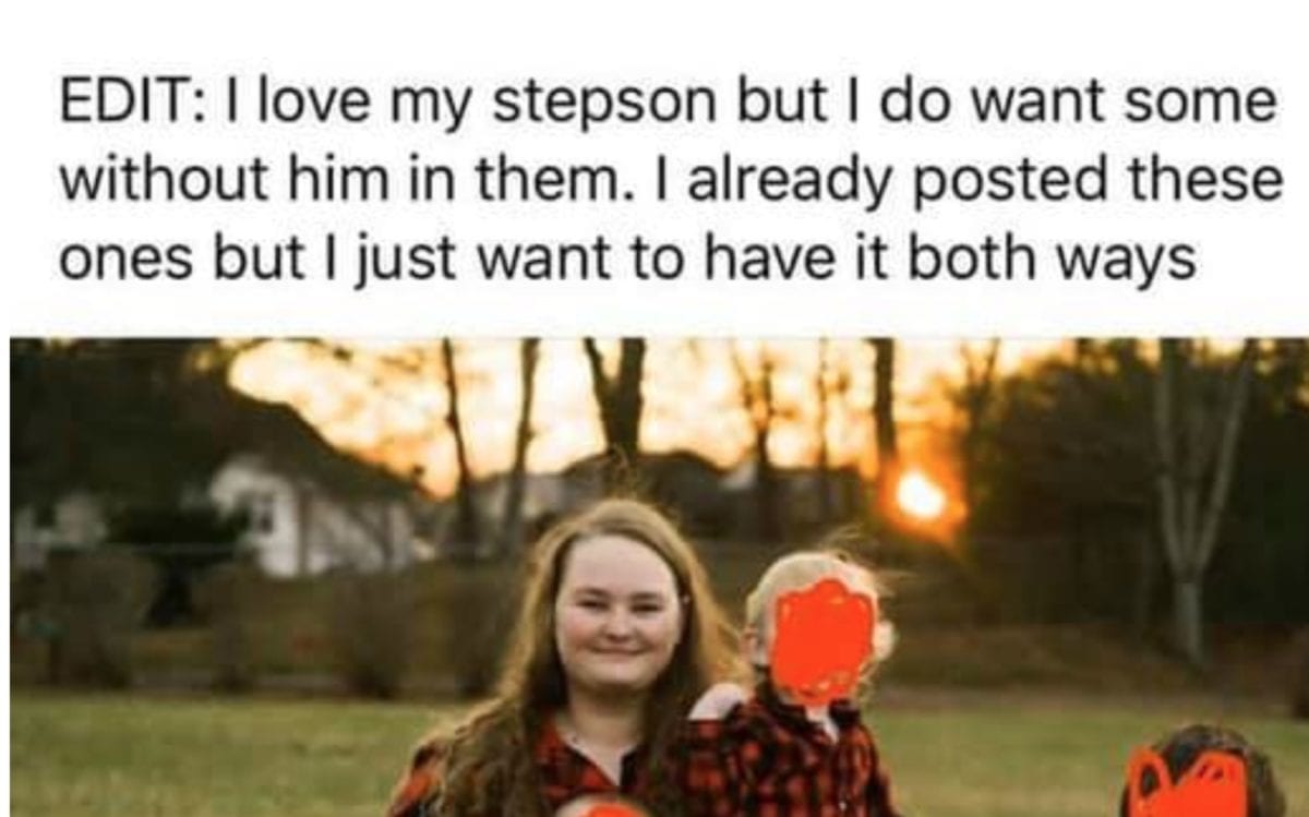 Stepmom Gets Branded as a Monster for Asking Facebook Group to Edit Her Stepson Out of a Family Photo