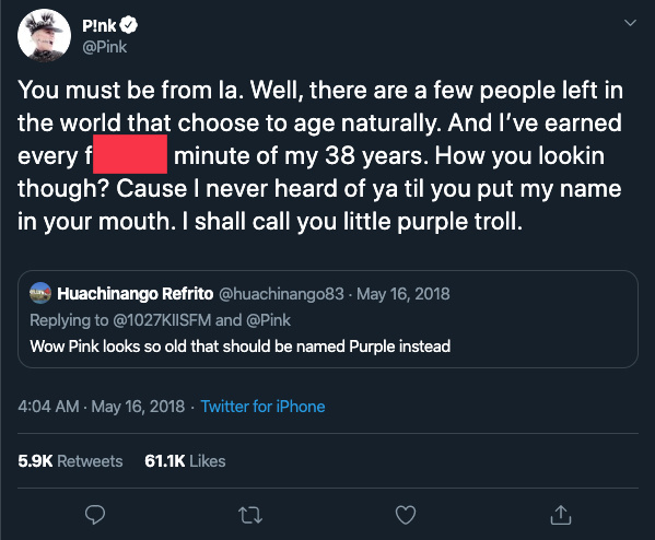 21 Times Pink Clapped Back at Mom-Shamers, Rude Commenters, and More on Social Media