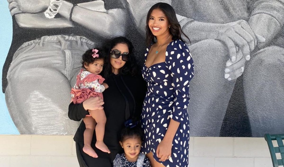 Vanessa Bryant and Her Three Daughters Seen Smiling While Honoring Their Dad and Sister at a Mural Painted of Them