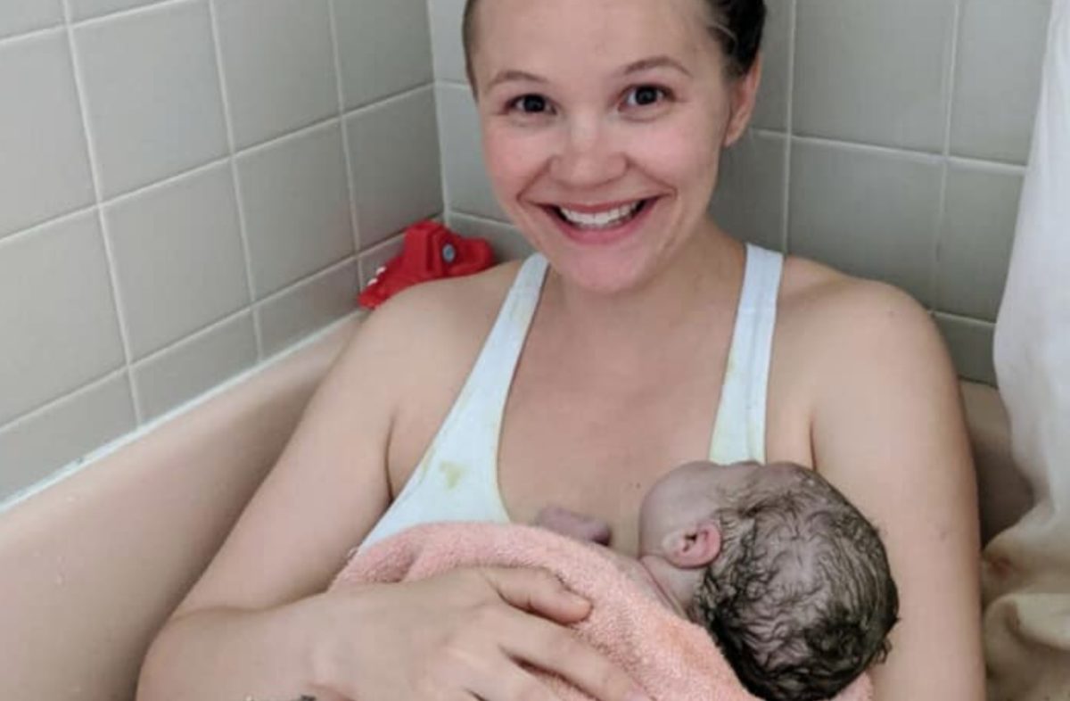 Mom Proudly Reveals She 'Did a Thing' After Giving Birth in Her Bathtub Following a COVID-19 Misunderstanding at the Hospital | "So we did a thing today, in our bathtub, just the two of us. Now presenting Amelia Gracelyn Persia. She’s literally perfect."