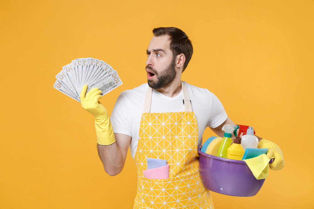 my husband and i split household costs 50/50, but he definitely doesn't do 50 percent of the housework: advice?