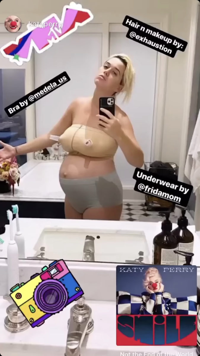 katy perry is every mom ever as she gets very relatable with her first postpartum selfie she shared on instagram | katy has shared an image that pretty accurately displays the joys of postpartum life.