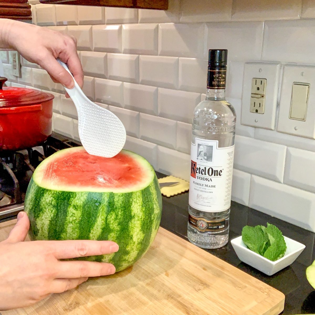 amy schumer’s watermelon vodka punch bowl is festive with only 3 simple ingredients