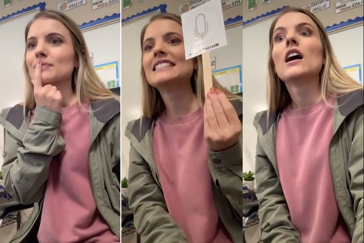 teacher goes viral while struggling to keep kindergarteners engaged online