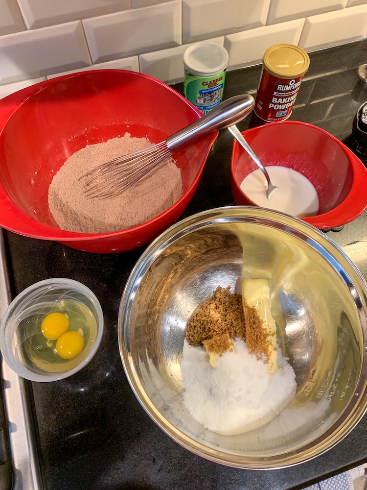 S’more cupcake recipe ingredients for chocolate cupcake batter