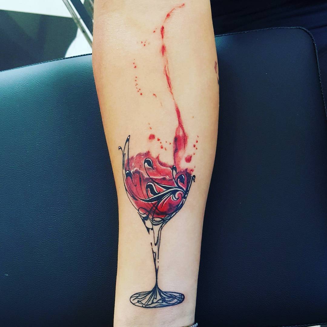 25 boozy tattoos for those who enjoy wine time