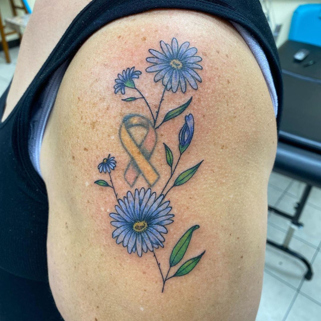 Fusion Tattoos  Birth flowers are simply flowers that coincide with the  month of your birth Each month is designated with its own flower that  carries symbolic meaning September Birth Flower Tattoo 