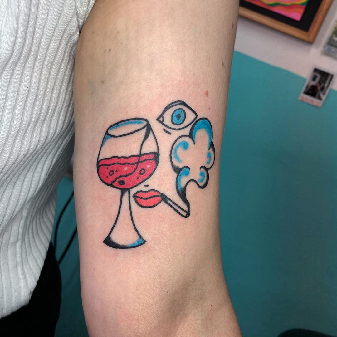 25 boozy tattoos for those who enjoy wine time