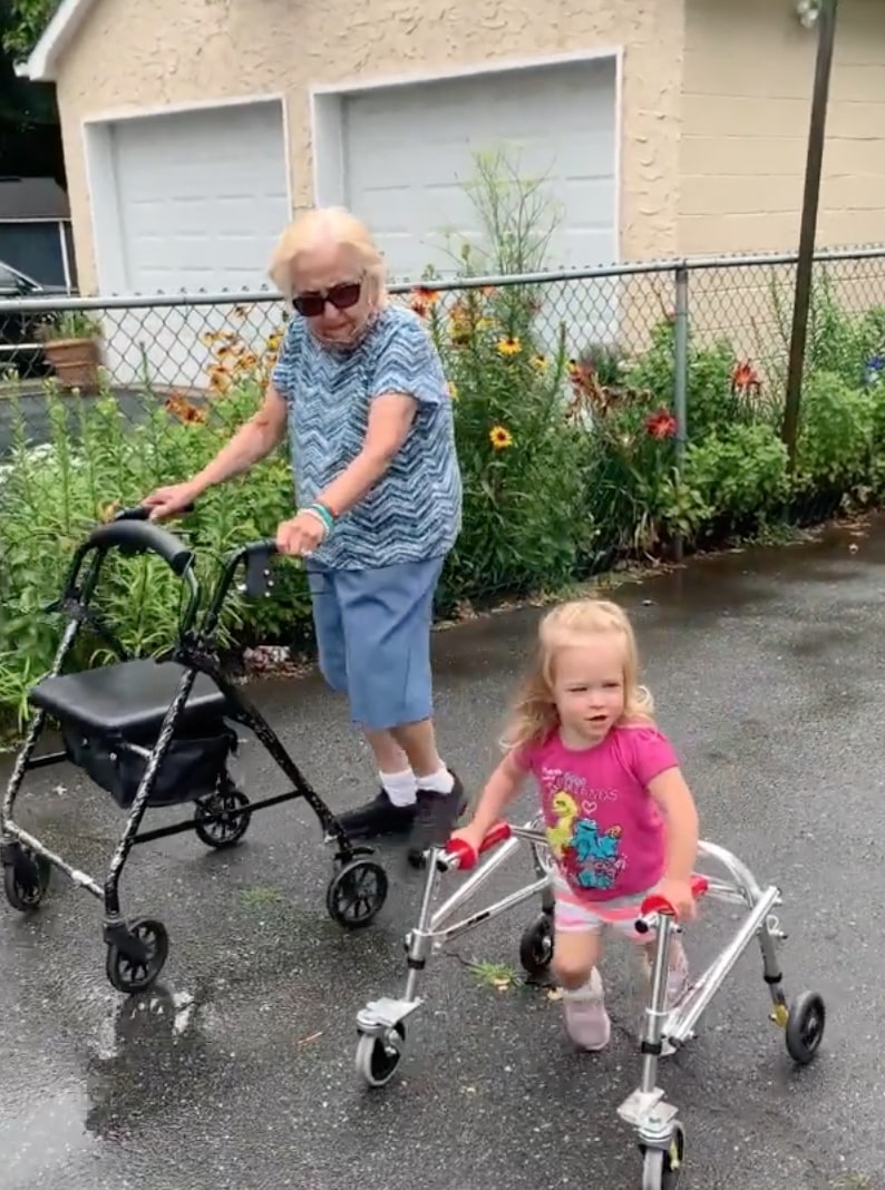 Toddler With Cerebral Palsy Uses Walker Like Her Grandma