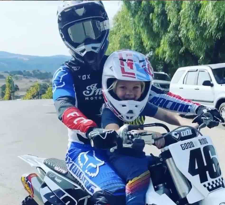 pink and carey hart's 3.5 year old son is already a motocross pro