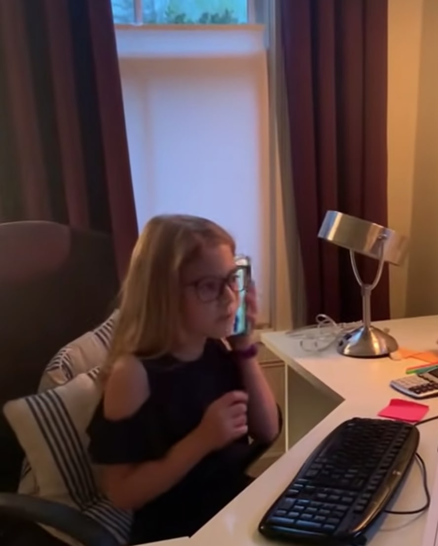 8-Year-Old Impersonates Mom Working From Home, Goes Viral