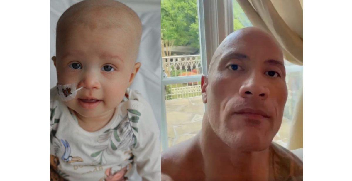 the rock sends powerful and emotional message to reality star ashley cain and his 'little lion' as she continues to fight cancer