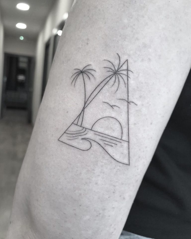 beach tattoo minimalist