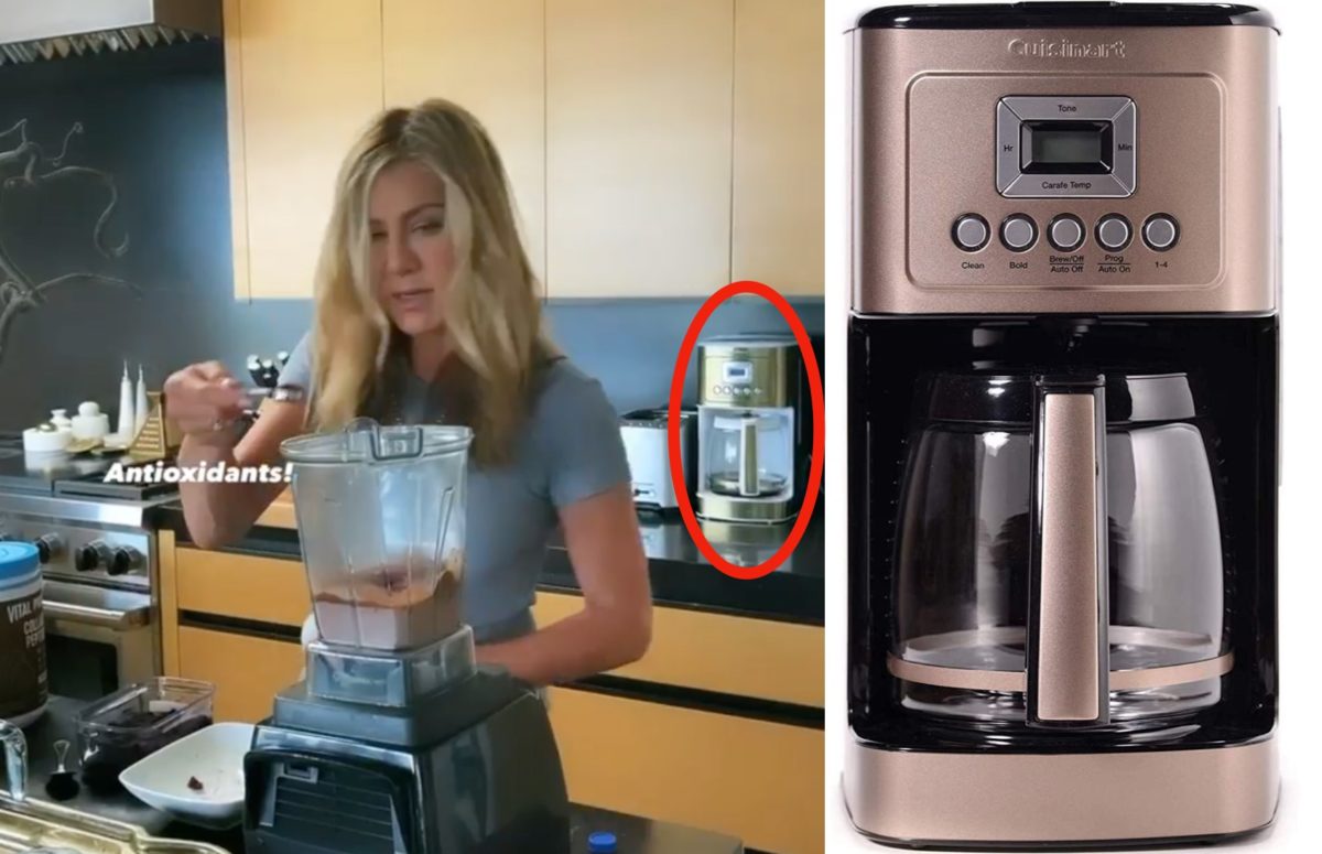 you can buy jennifer aniston's gold cuisinart coffee maker on amazon!