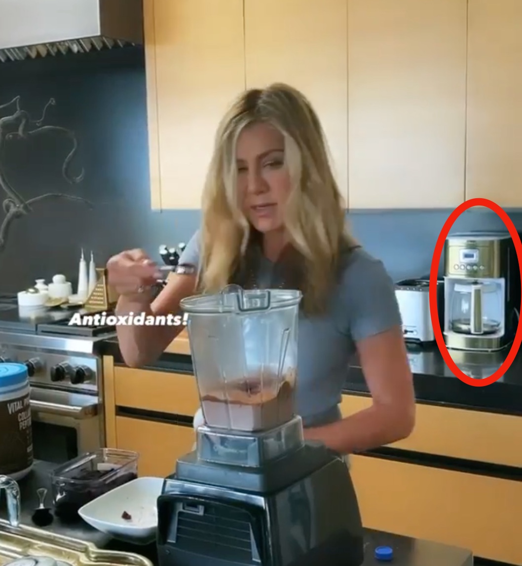 you can buy jennifer aniston's gold cuisinart coffee maker on amazon!
