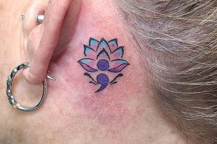 Behind the ear mandala tattoo  Small mandala tattoo Mandala tattoo Body  art tattoos