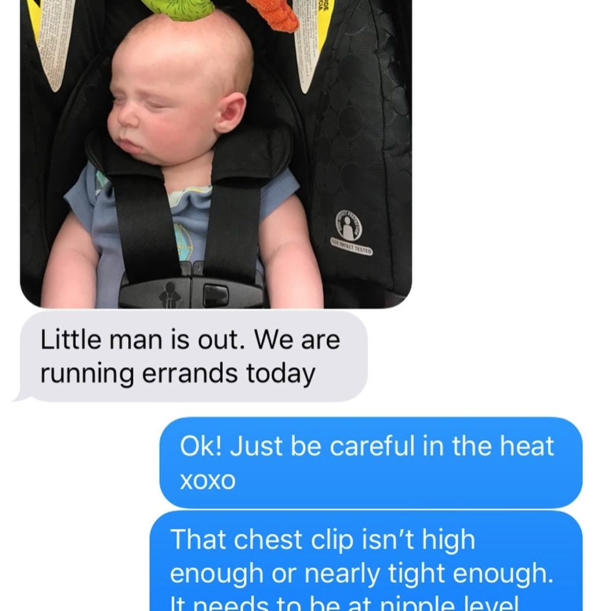 Mom's 'Nagging' Text About Ensuring Husband Secure Car Seat Saved Their Infant's Life