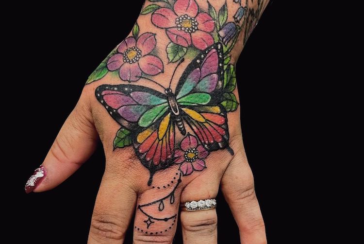 25 butterfly hand tattoos