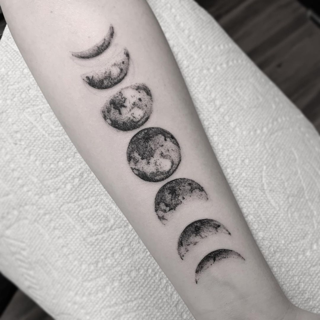 moon phases tattoo ideas 