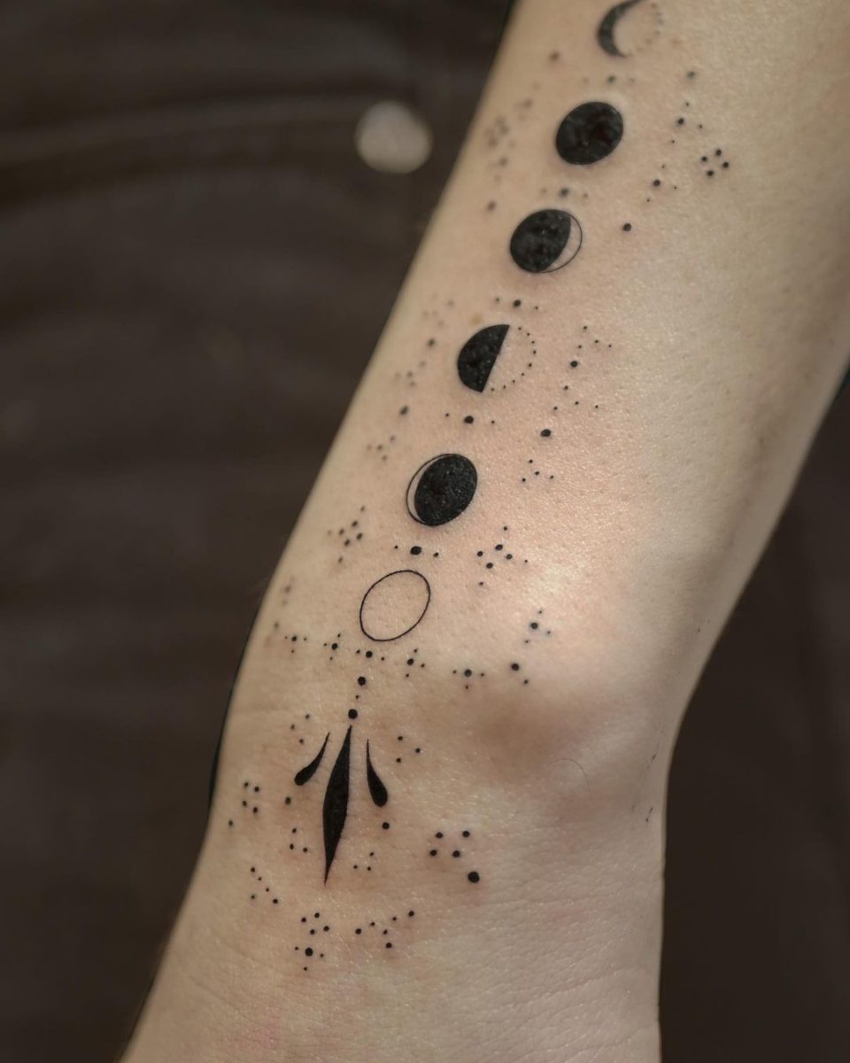 moon phases tattoo ideas 
