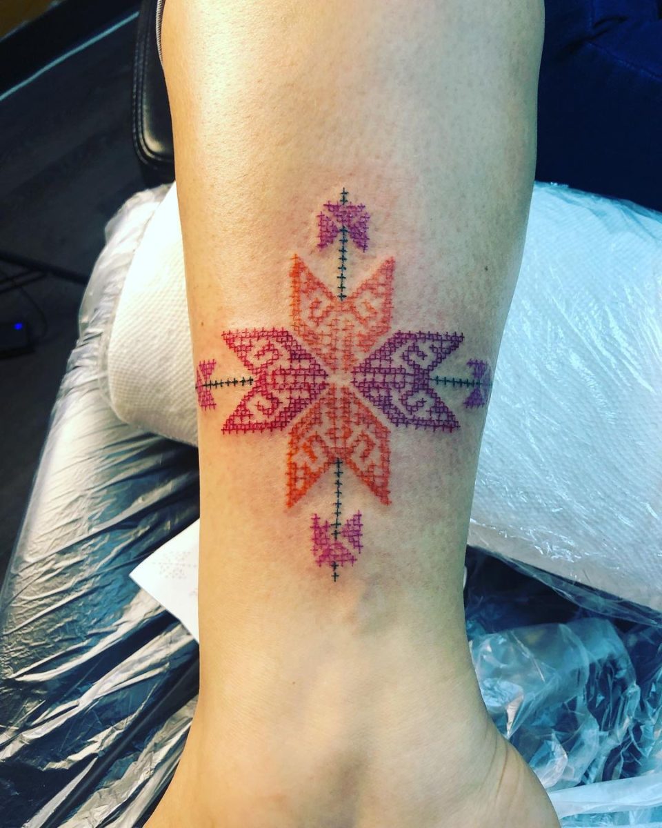 30 Cross Stitch Tattoo Ideas