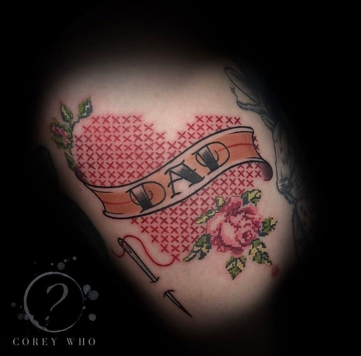 30 cross stitch tattoo ideas