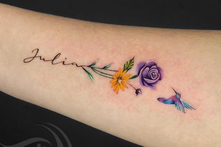 fresh flower name tattoo ideas