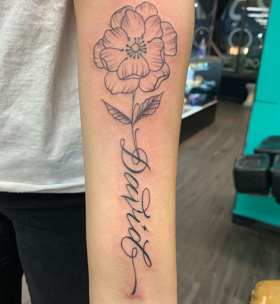 fresh flower name tattoo ideas