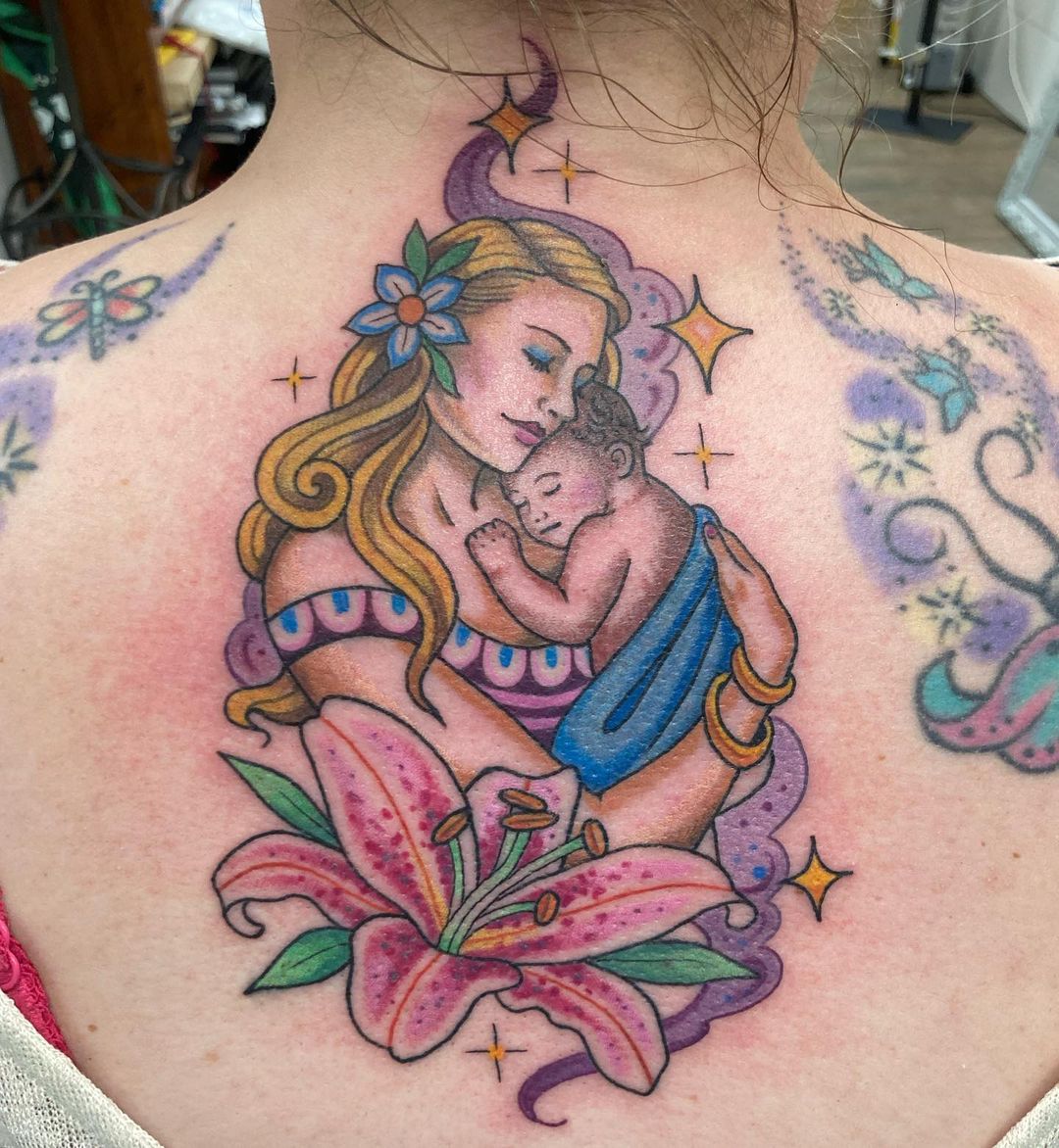 tender motherhood mom and baby tattoo ideas that will warm your heart