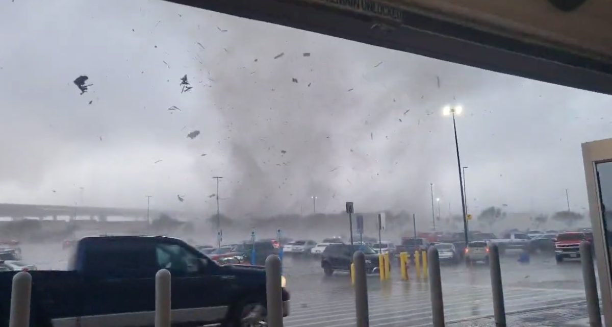 Horrifying Video Captures Shoppers Running For Cover From Texas Tornado In Walmart Parking Lot