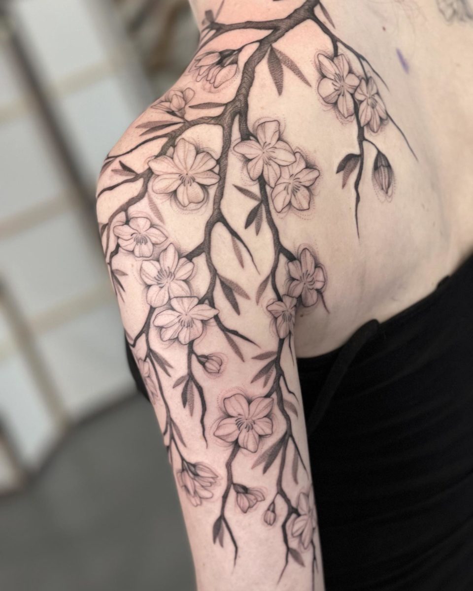 25 charming cherry blossom tattoo ideas