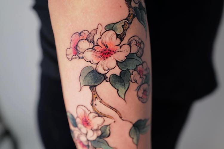 25 charming cherry blossom tattoo ideas