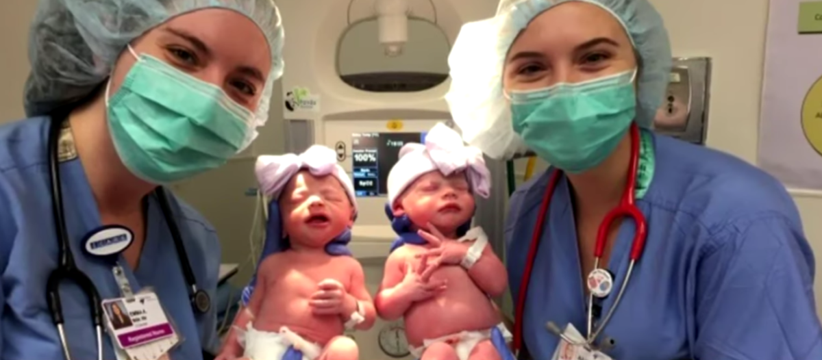 denver mother gives birth to twin daughters before unknowingly naming them after her nurses