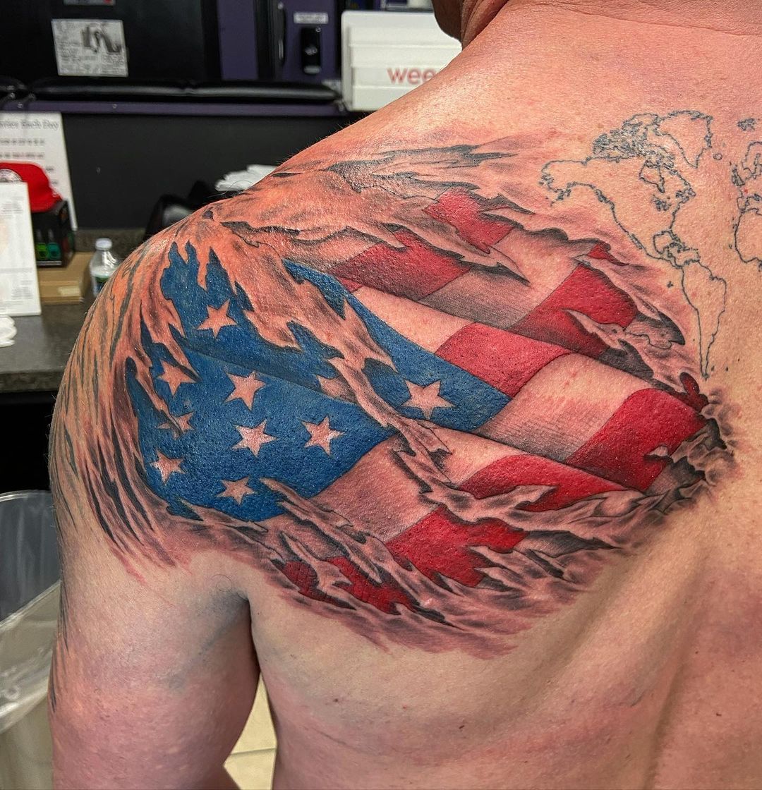 25 Awesome American Flag Tattoos