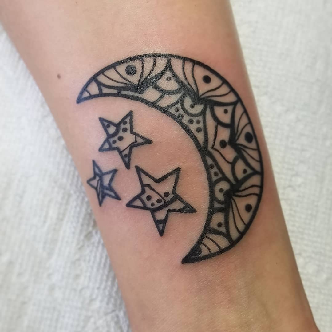 Moon and Stars Tattoos