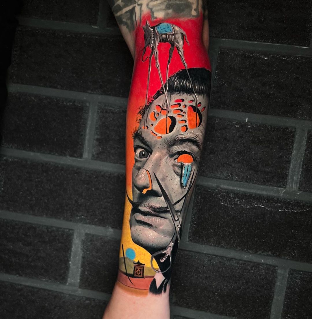 25 Salvador Dali-Inspired Tattoos That Turn the Surreal Into Reality | These tattoo designs inspired by Salvador Dali are out of this world.