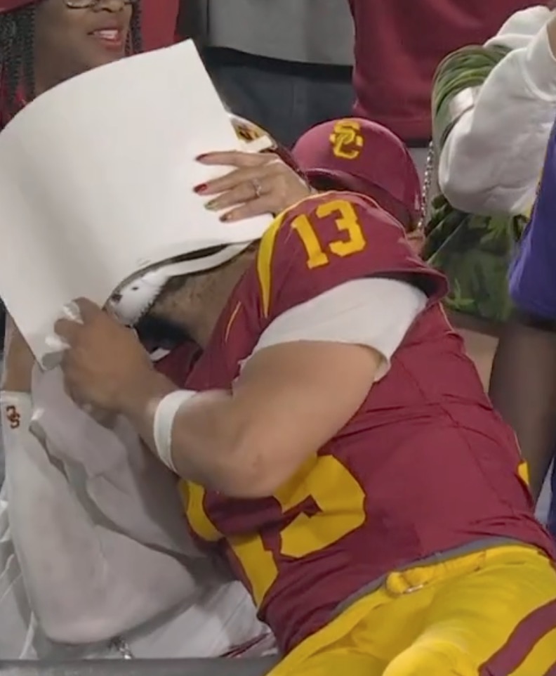 People Can't Stop Talking About the Moment USC's QB Caleb William Shared With His Mom After Devastating Loss | The sports world is in awe after cameras captured an emotional moment between a mom and her son.