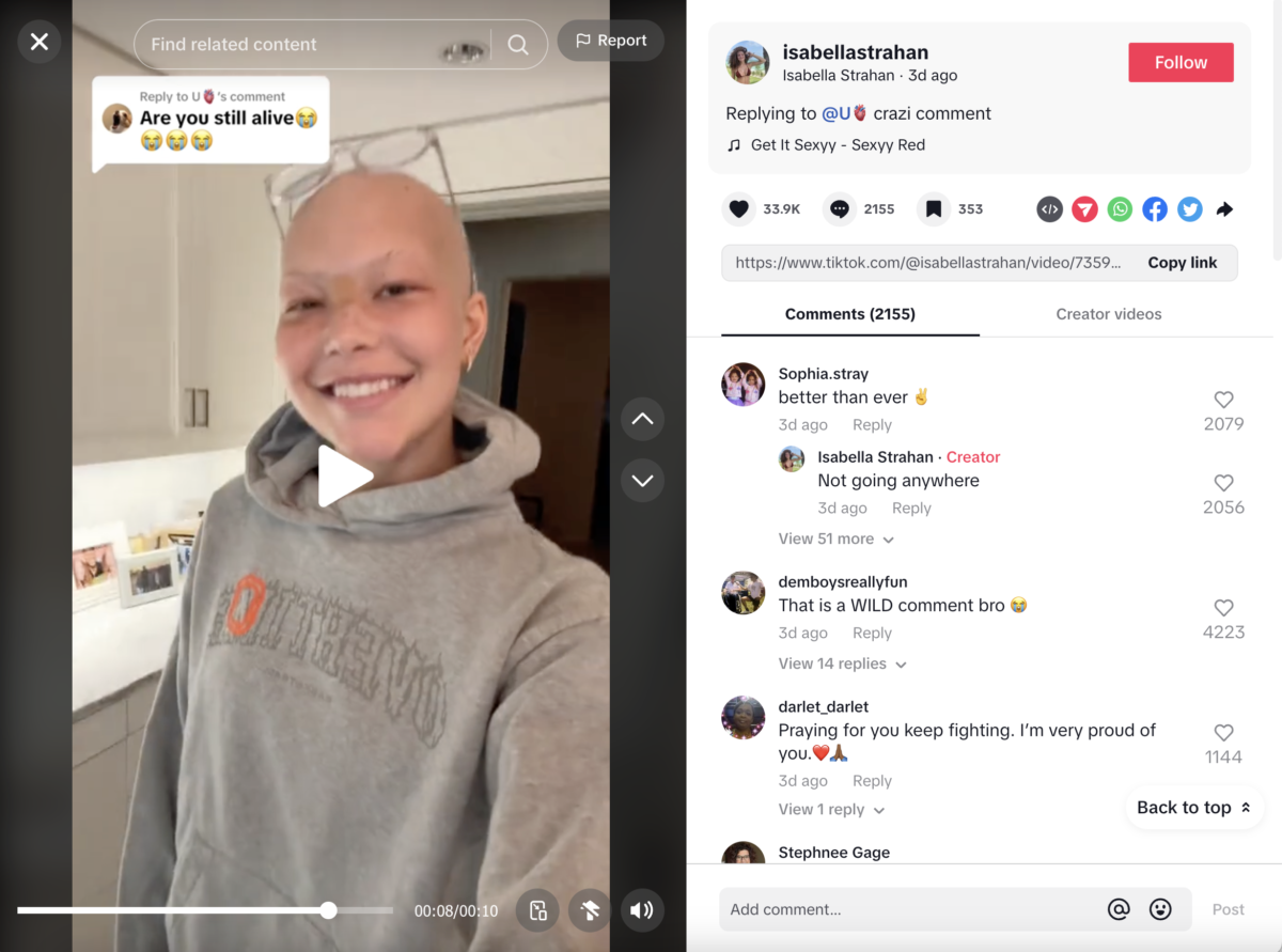 Isabella Strahan Addresses "Crazy" Comment Asking If She's Still Alive | It’s hard not to be in awe of Isabella Strahan as she continues to battle brain cancer and do it in front of millions of people.