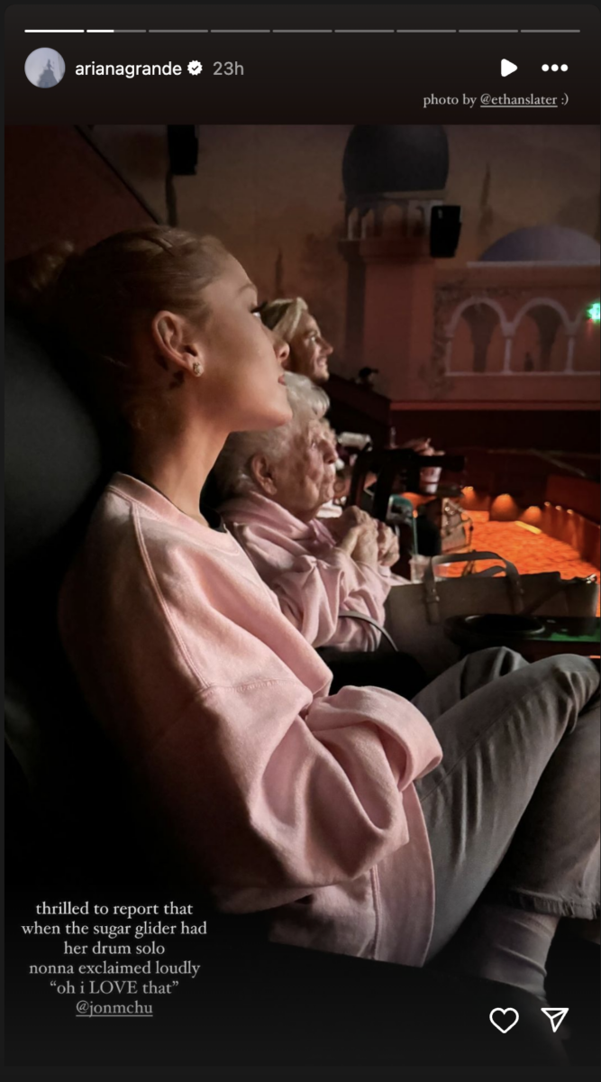 Ariana Grande watches 'Wicked' with 99-year-old nonna in theater she grew up in | “Flew to Boca for a day to watch with nonna..."