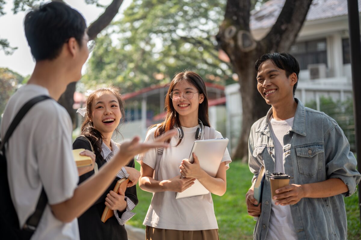 group of students having conversation