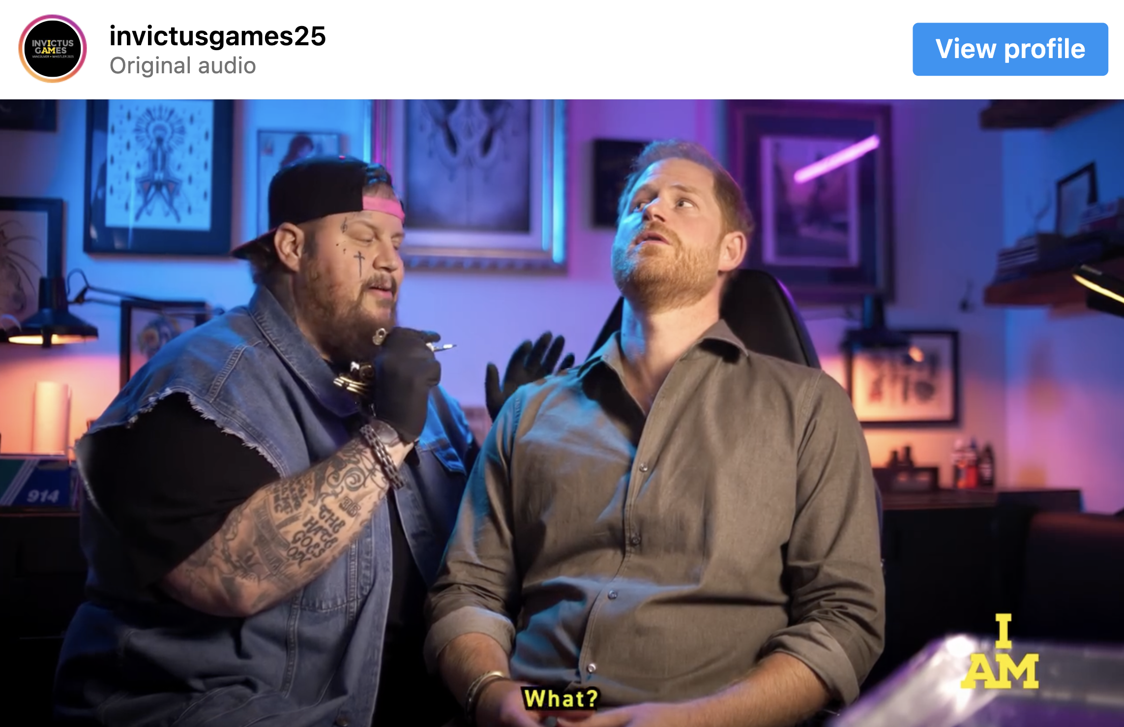 Prince Harry lets Jelly Roll tattoo his neck. 'Have you done this before?' | "This is where people get tattooed, right?"