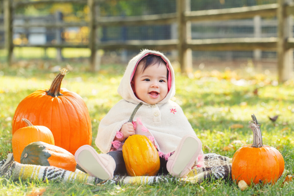 baby pumpkin photoshoot